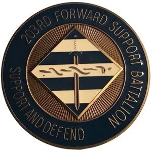 Army Military Challenge Coin 203RD Battalion Metal Enamel Eagle Authentic
